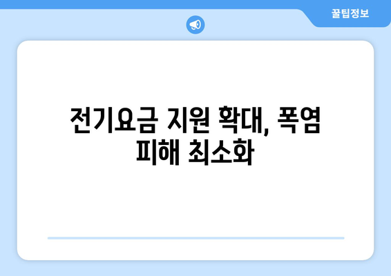 폭염대책: 취약계층 전기요금 지원 확대