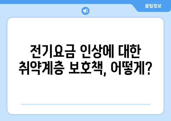 전기요금 인상에 대한 취약계층 보호책