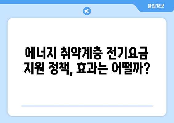 에너지 가난층 전기요금 지원 현황