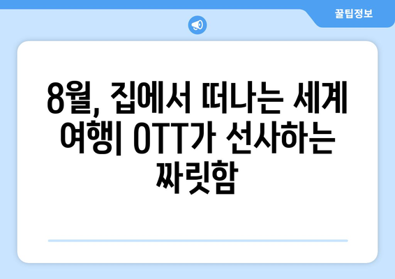 여행 욕구 자극! 8월 OTT 여행 프로그램 가이드