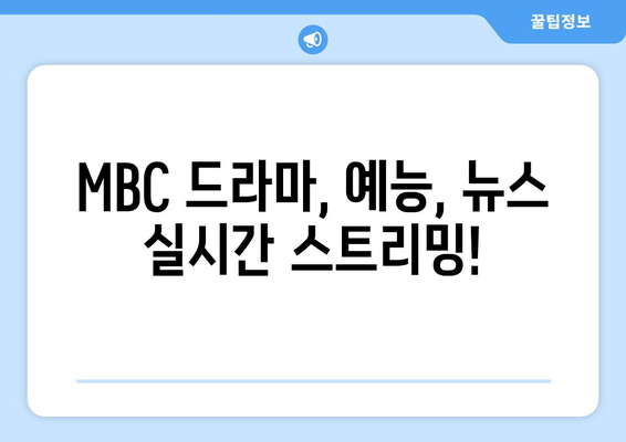 MBC TV 무료 온에어 시청하기