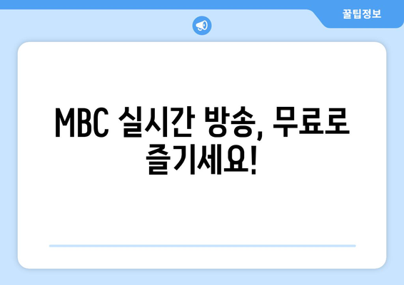 MBC, MBC TV 무료 시청하기