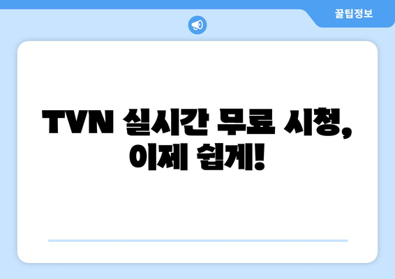 TVN 실시간 무료 온에어 시청방법