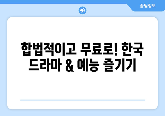 미국에 거주하면서 한국 드라마와 예능 무료 시청