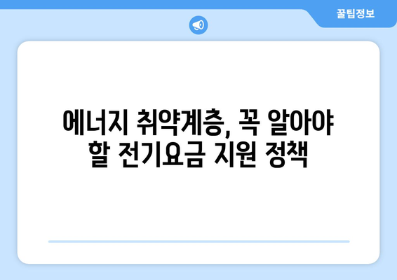 에너지 취약계층을 위한 전기요금 관리 자원