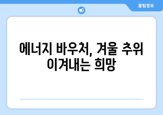 저소득층을 위한 에너지 비용 절감: 에너지 바우처 제공