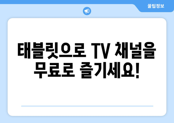 태블릿을 사용하여 라이브 TV 무료 시청하기