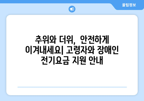 에너지 취약계층 전기요금 지원: 고령자와 장애인 지원