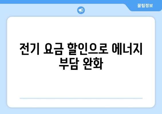 에너지 취약계층 특별 지원, 전기 요금 할인과 냉방기기 보급