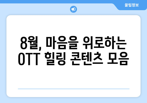 기분 좋아지는 힐링 콘텐츠: 2024년 8월 OTT 추천