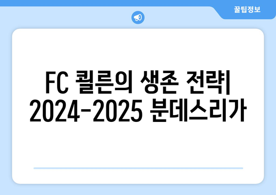 2024-2025 분데스리가: FC 쾰른의 분데스리가 생존 싸움