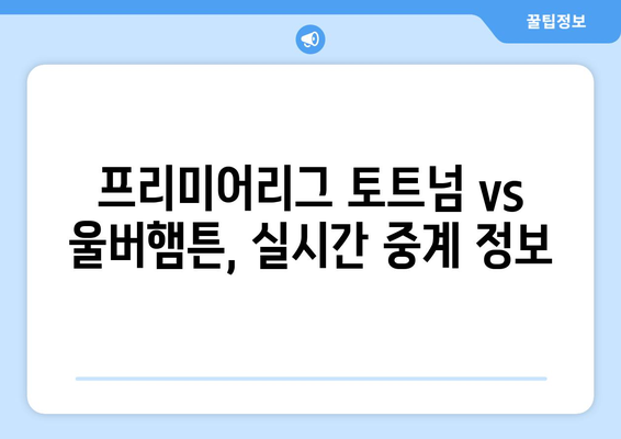 프리미어리그 토트넘 손흥민과 울버햄튼 황희찬 중계 방송 일정과 개막전 무료 시청 방법