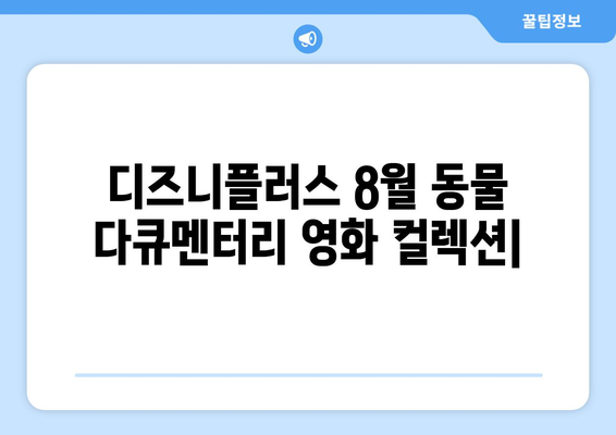 디즈니플러스 8월 동물 다큐멘터리 영화 컬렉션