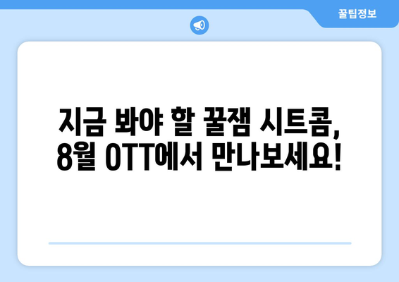 몰아보기 좋은 시트콤: 8월 OTT 가이드