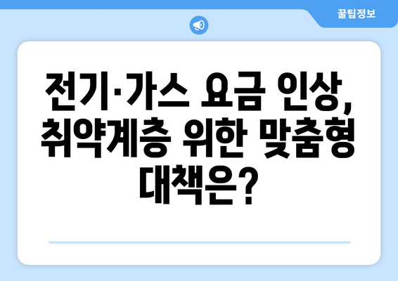 전기·가스 요금 인상에 따른 취약계층 대책 마련