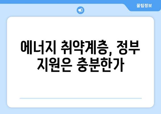 전기요금 인상 취약계층 대책: 추가 지원 제공