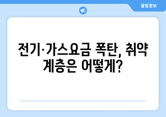 전기·가스요금 인상 속 취약 계층 지원책