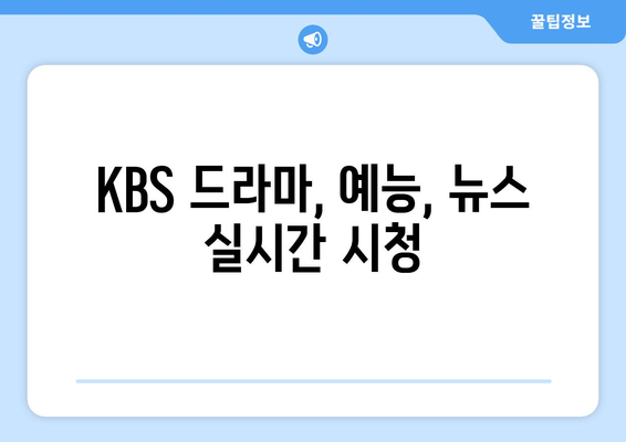 KBS를 무료로 시청하며 편성표 확인하기