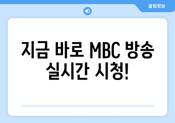 MBC TV 무료 온에어 시청하기