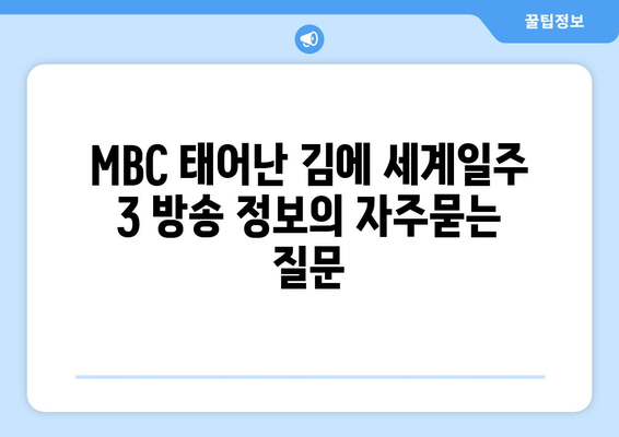 MBC 태어난 김에 세계일주 3 방송 정보