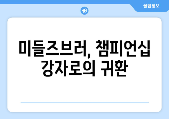 2024-25 프리미어리그: 미들즈브러와 웨스트브롬의 승격 전망