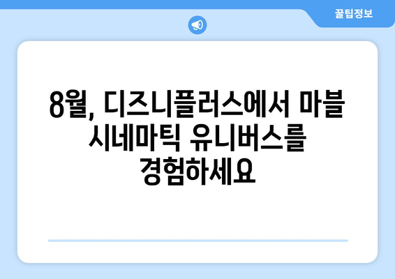 디즈니플러스 8월 마블 시네마틱 유니버스 완전정복