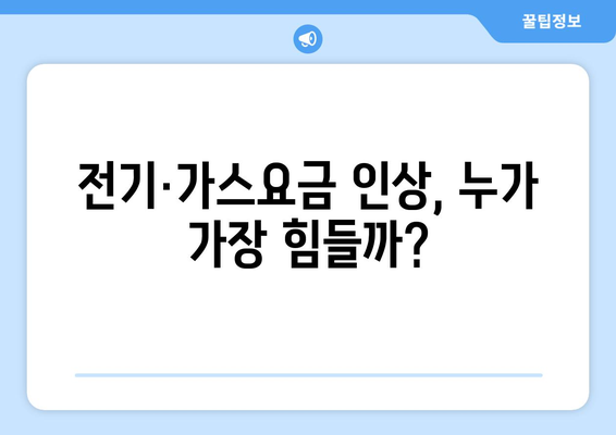 전기·가스요금 인상에 취약계층 대응책 마련