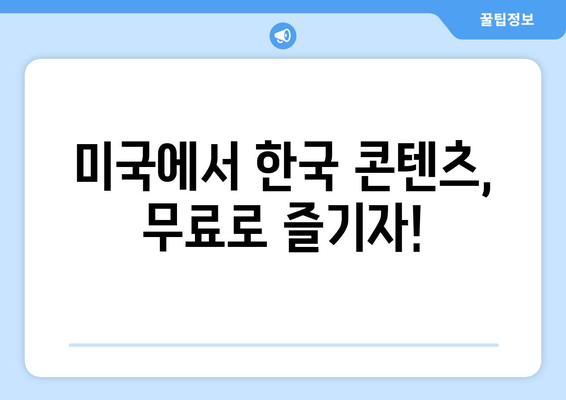 미국에서 한국 드라마, 예능 무료로 시청 메뉴얼