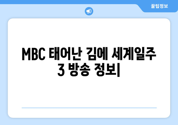 MBC 태어난 김에 세계일주 3 방송 정보