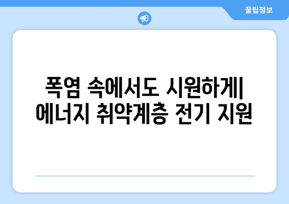 폭염기 에너지 취약계층 전기 지원