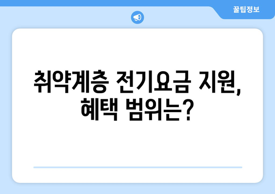 취약계층 전기요금 지원 1만 5천 원 확정