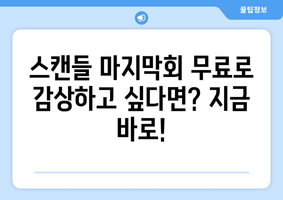 스캔들 마지막회 무료 시청