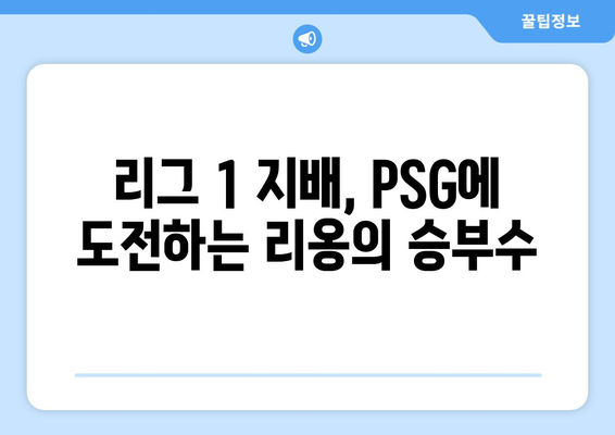 리그 1 2024-2025: 리옹의 PSG 독주 저지 전략