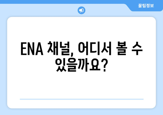 ENA 채널 번호와 시청 방법 안내