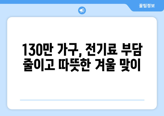 130만 취약 가구 대상 전기 요금 지원, 에너지 빈곤 해결