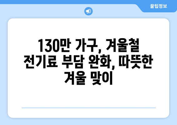 취약계층 130만 가구, 전기료 1만 5천 원 추가 지원