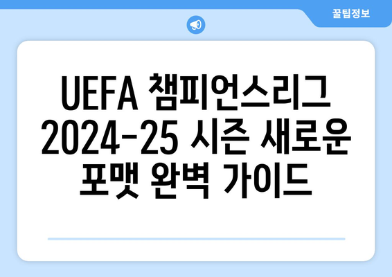 UEFA 챔피언스리그 2024-25 시즌 새로운 포맷 완벽 가이드