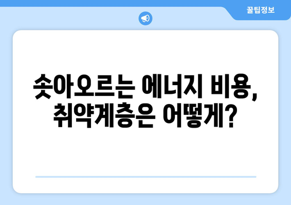 전기·가스요금 인상 대비, 취약계층 지원 마련