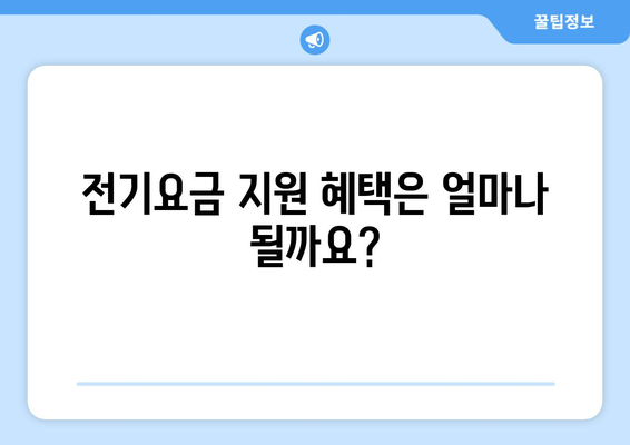 전기요금 지원: 저소득 가구와 장애인 지원