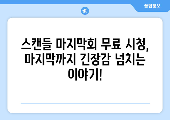 스캔들 마지막회 무료 시청