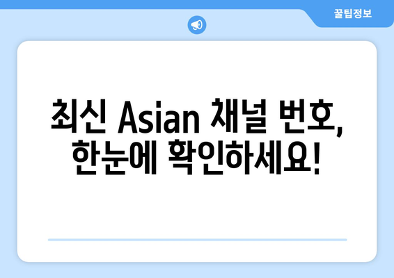 Asian 편성표 확인: 최신 채널 번호와 시청 방법