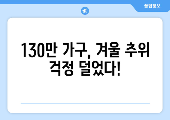 에너지 취약계층 130만 가구에 전기요금 지원