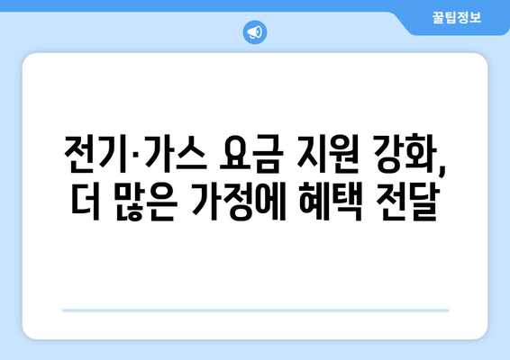 에너지 바우처 확대: 취약계층 전기·가스 요금 지원 강화