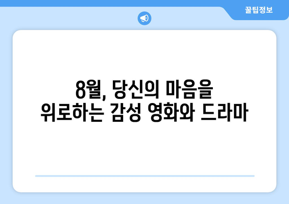 마음 챙김과 웰빙 콘텐츠: 8월 OTT 가이드