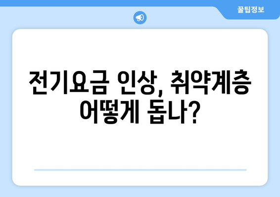 전기요금 인상에 대비한 취약계층 지원책 발표