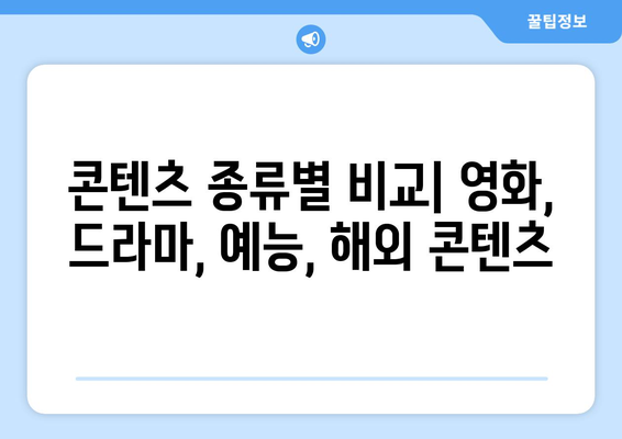 넷플릭스, 티빙, 웨이브, 왓챠 등 영상 서비스 비교