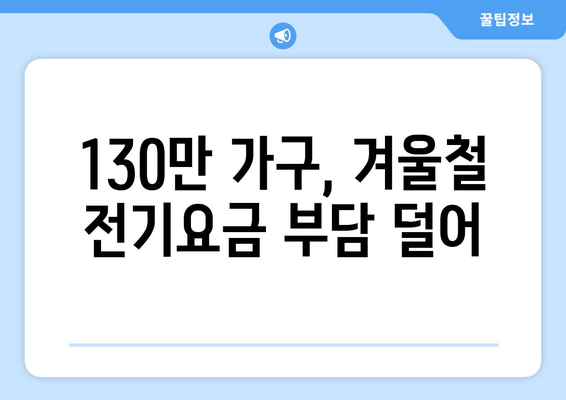 에너지 취약계층 전기 요금 지원, 130만 가구에 1만 5천 원 추가 지급