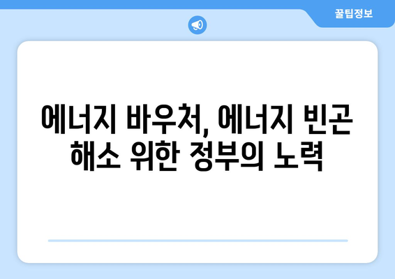 에너지 바우처, 취약 계층의 에너지에 대한 접근성 확보