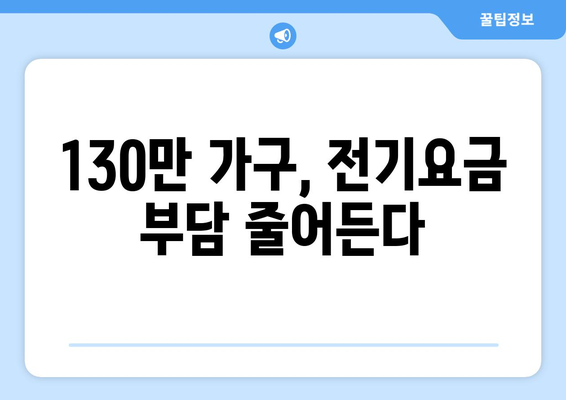 취약계층 130만 가구 전기요금 1만5000원 추가 지원