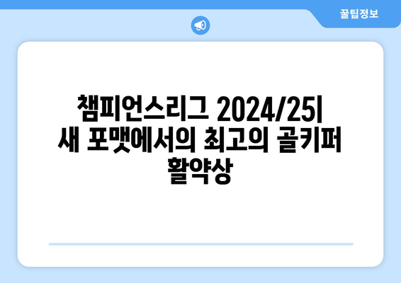 챔피언스리그 2024/25: 새 포맷에서의 최고의 골키퍼 활약상